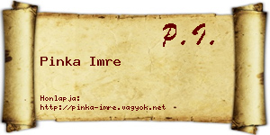 Pinka Imre névjegykártya